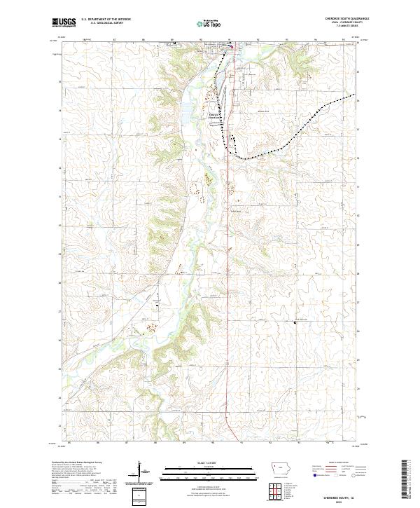 Cherokee South topographic map thumbnail