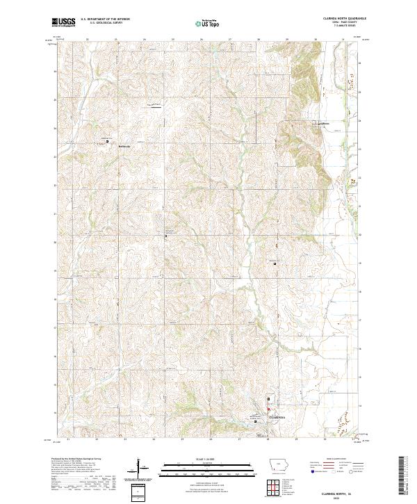 Clarinda North topographic map thumbnail