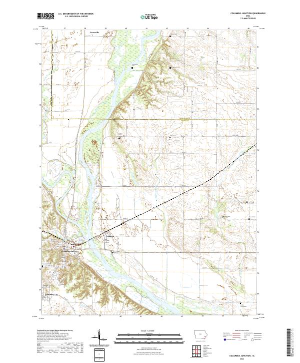 Columbus Junction topographic map thumbnail