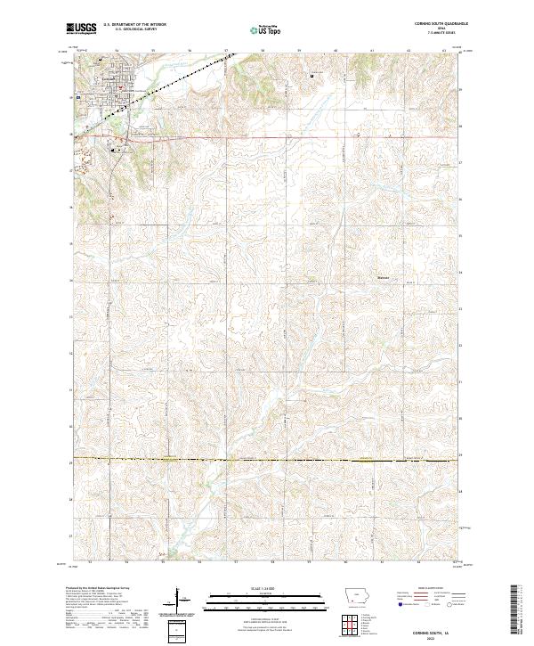 Corning South topographic map thumbnail