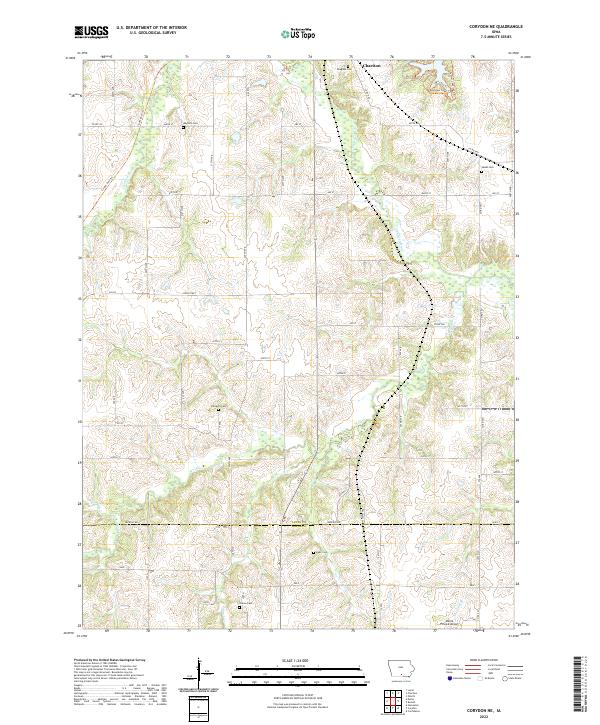 Corydon NE topographic map thumbnail