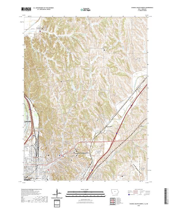 Council Bluffs North topographic map thumbnail
