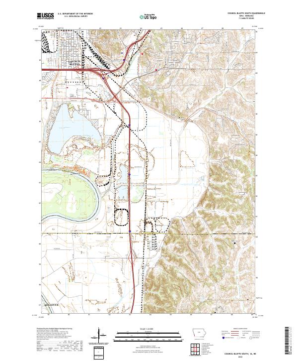 Council Bluffs South topographic map thumbnail
