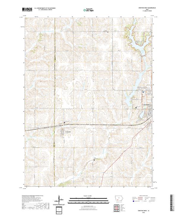 Creston West topographic map thumbnail