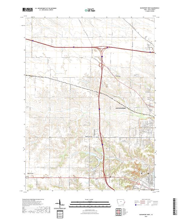Davenport West topographic map thumbnail