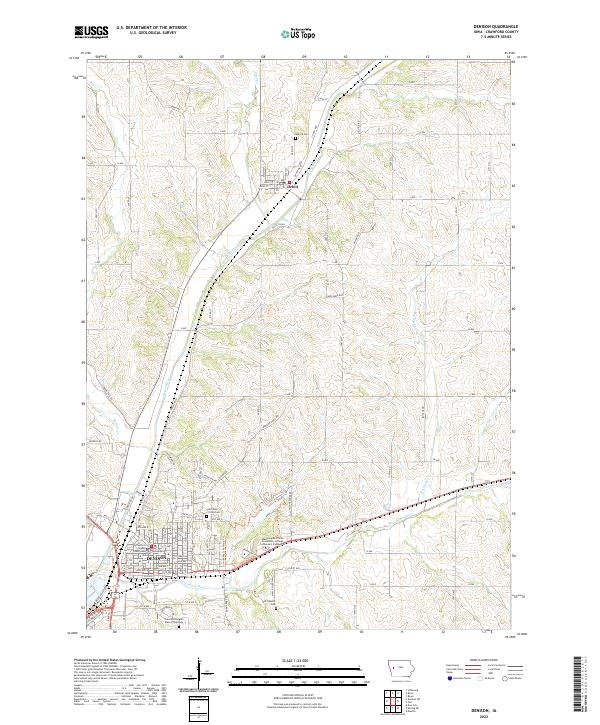 Denison topographic map thumbnail