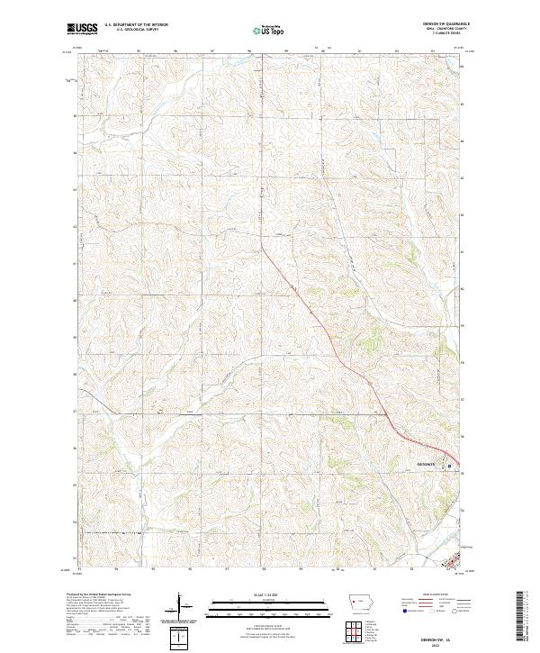 Denison SW topographic map thumbnail