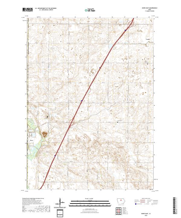 Dows East topographic map thumbnail
