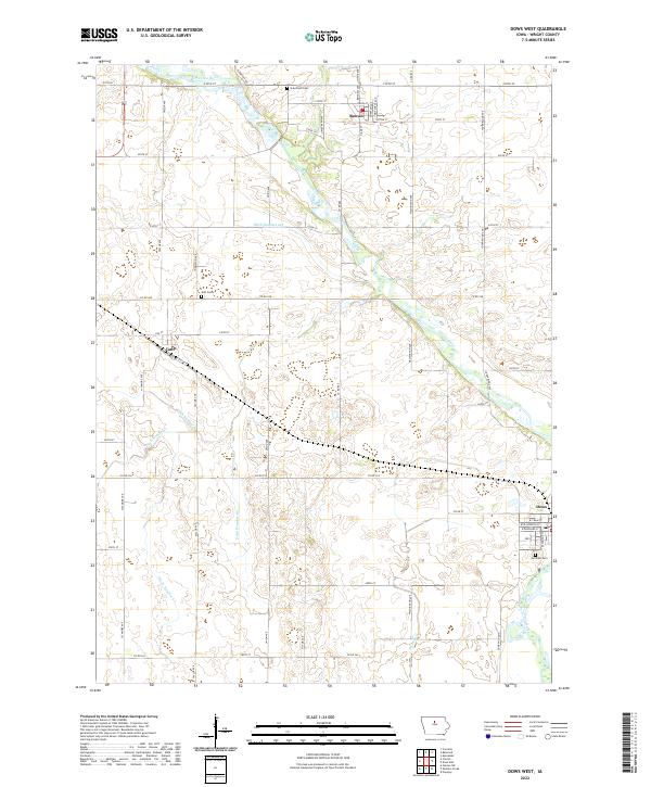 Dows West topographic map thumbnail