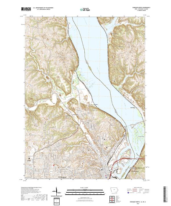 Dubuque North topographic map thumbnail