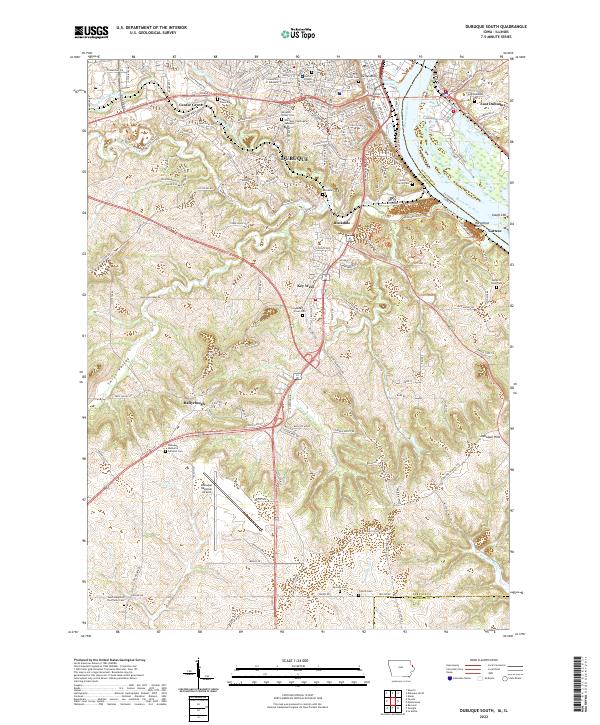Dubuque South topographic map thumbnail