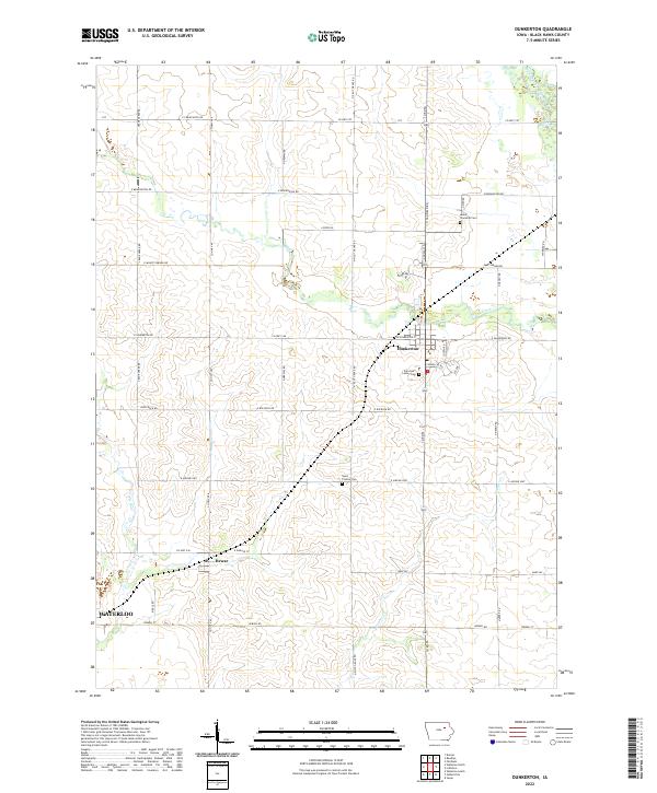 Dunkerton topographic map thumbnail