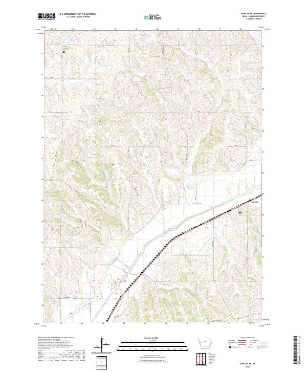 Dunlap NE topographic map thumbnail
