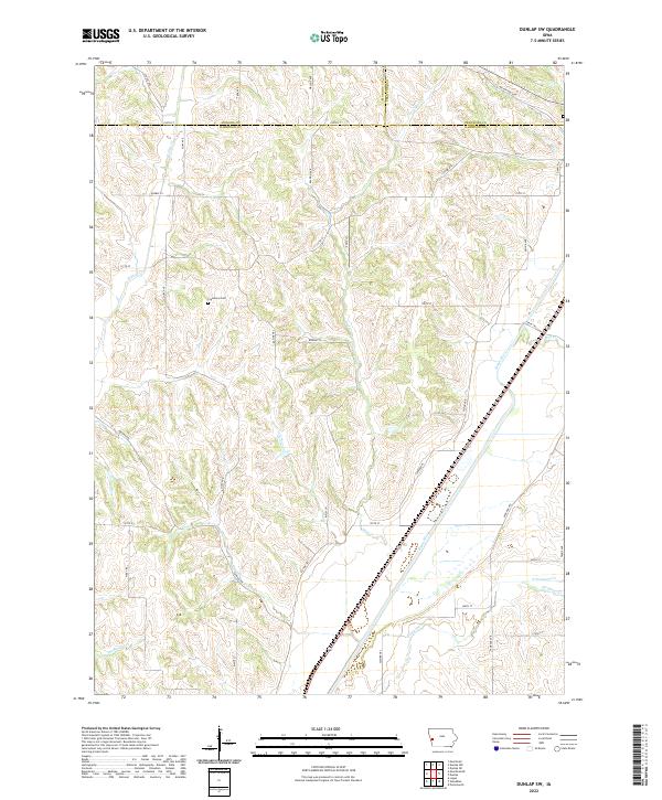 Dunlap SW topographic map thumbnail
