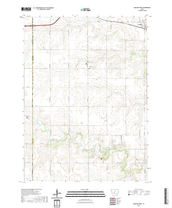 Earlham West topographic map thumbnail