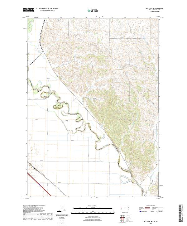 Elk Point NE topographic map thumbnail