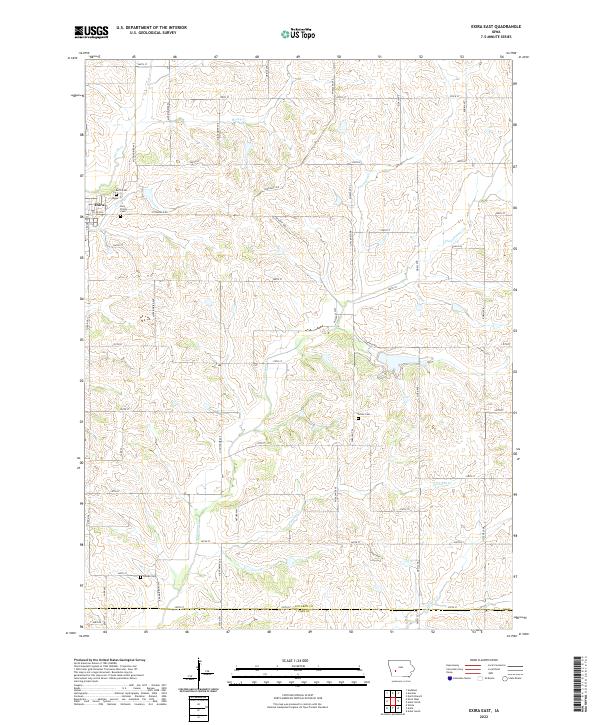 Exira East topographic map thumbnail