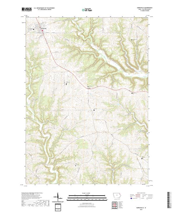 Garnavillo topographic map thumbnail