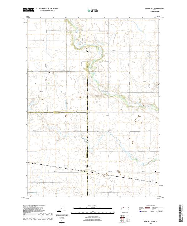 Gilmore City SW topographic map thumbnail