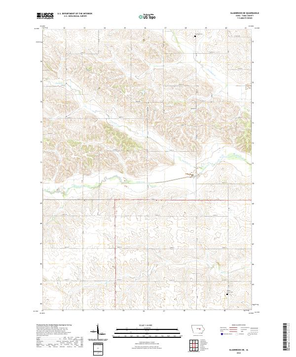 Gladbrook NE topographic map thumbnail