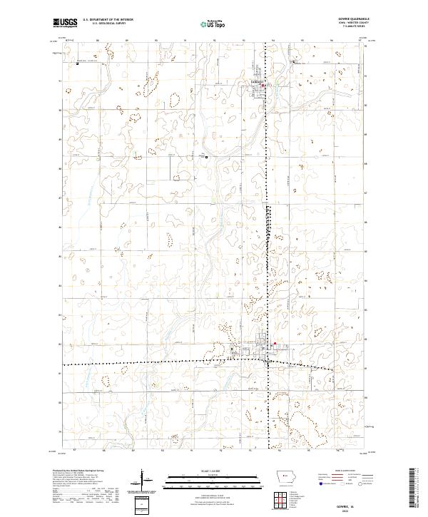 Gowrie topographic map thumbnail