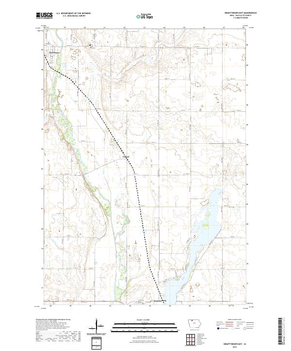 Graettinger East topographic map thumbnail
