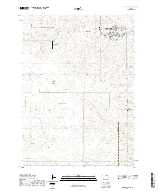 Grundy Center topographic map thumbnail
