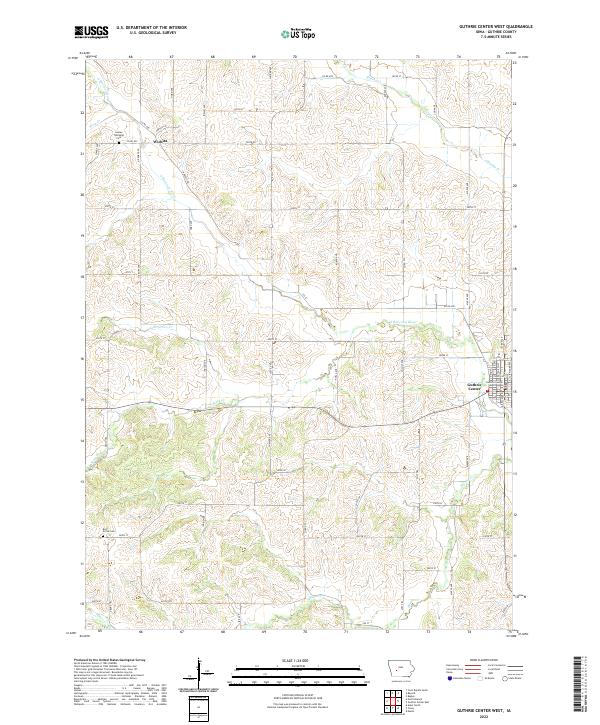 Guthrie Center West topographic map thumbnail