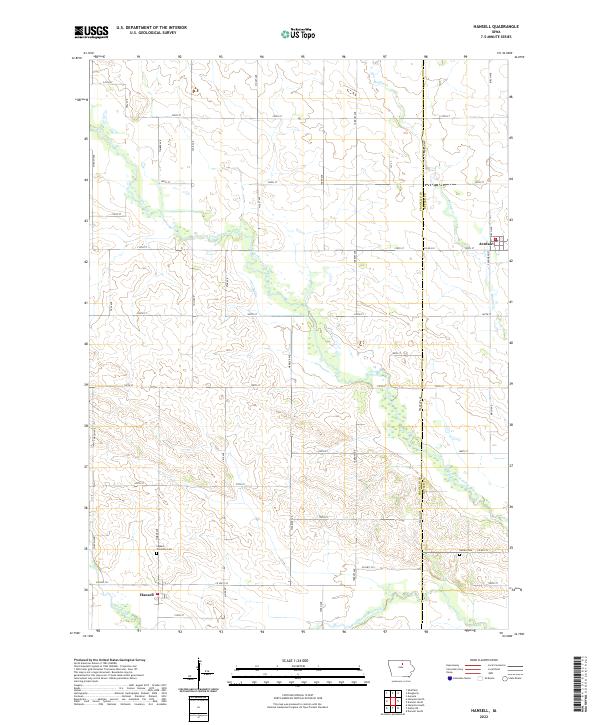 Hansell topographic map thumbnail