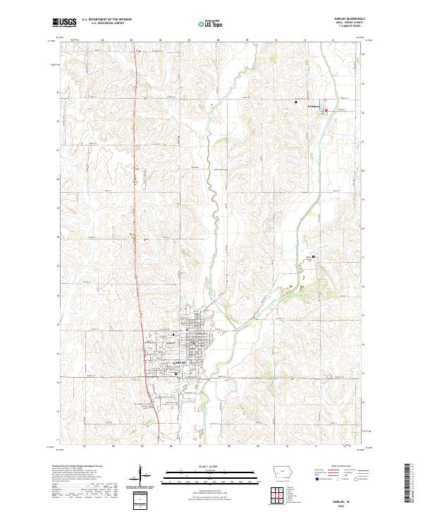 Harlan topographic map thumbnail