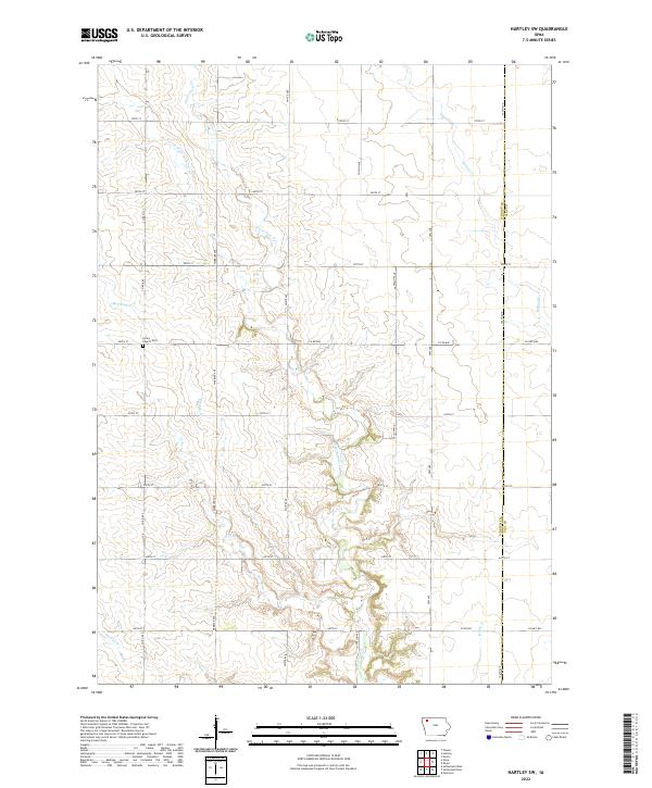 Hartley SW topographic map thumbnail