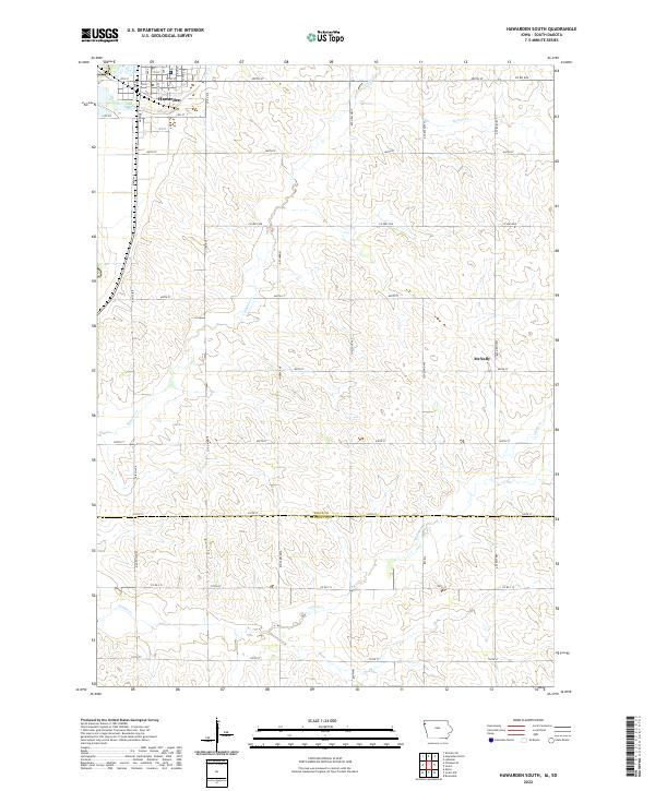 Hawarden South topographic map thumbnail