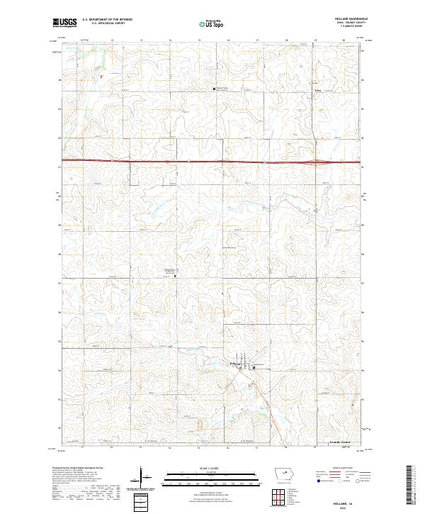 Holland topographic map thumbnail
