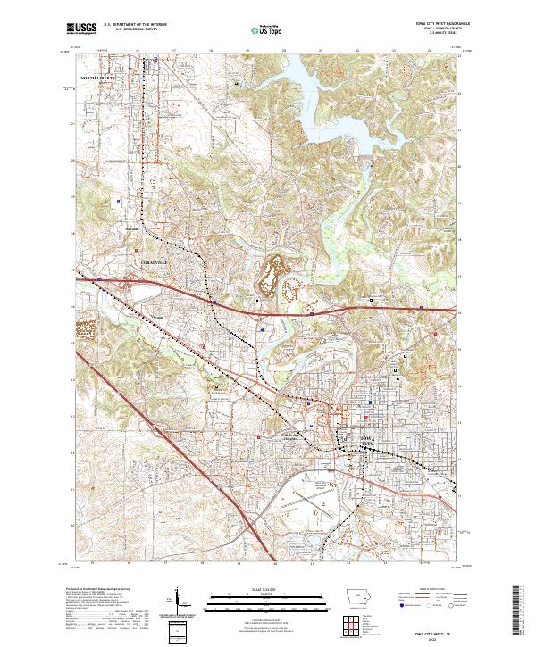 Iowa City West topographic map thumbnail