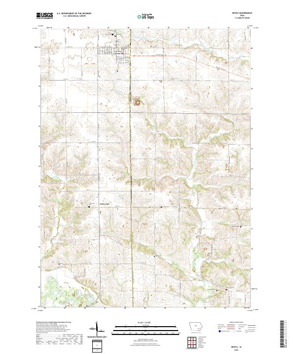Keota 2022 topographic map thumbnail