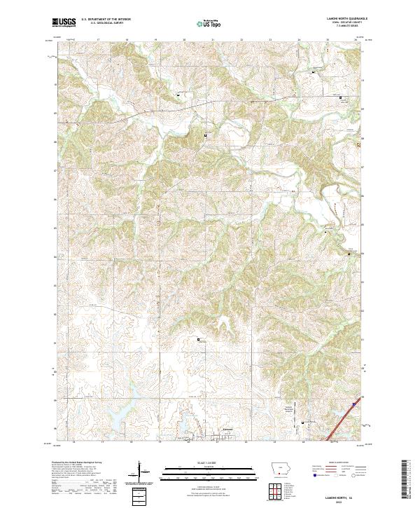 Lamoni North 2022 topographic map thumbnail