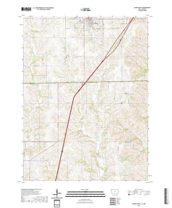 Lamoni South 2022 topographic map thumbnail