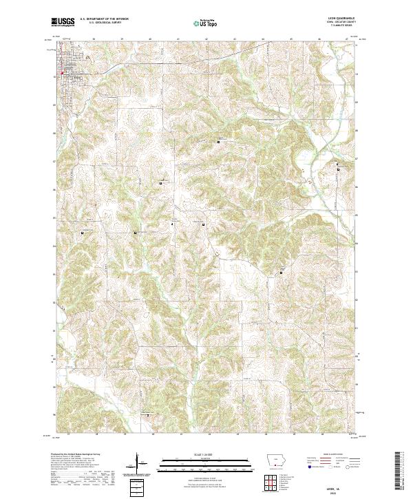Leon topographic map thumbnail