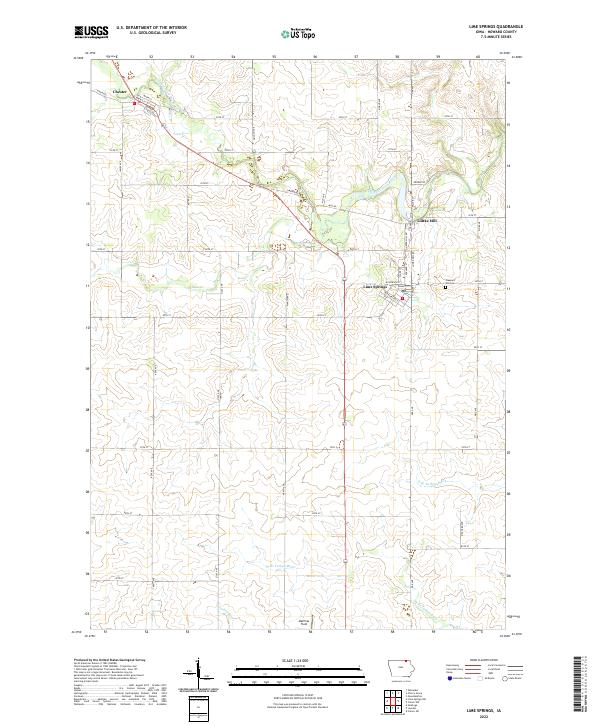 Lime Springs 2022 topographic map thumbnail