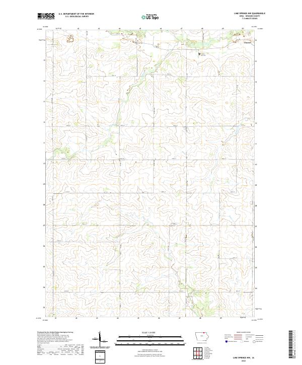 Lime Springs NW topographic map thumbnail