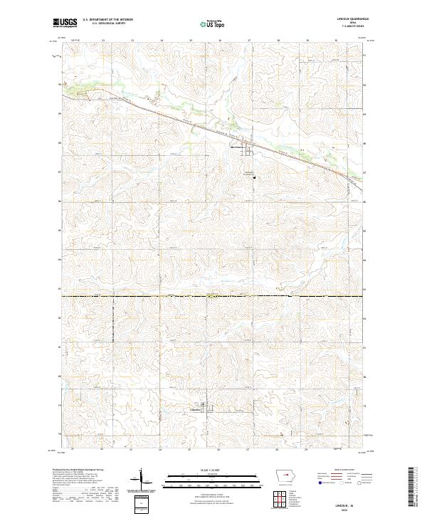Lincoln topographic map thumbnail