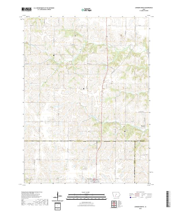 Lorimor North 2022 topographic map thumbnail