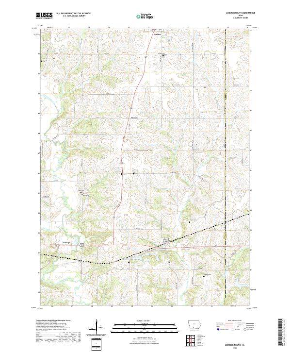Lorimor South 2022 topographic map thumbnail