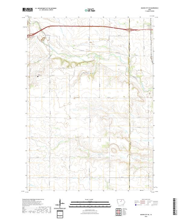 Mason City SE topographic map thumbnail
