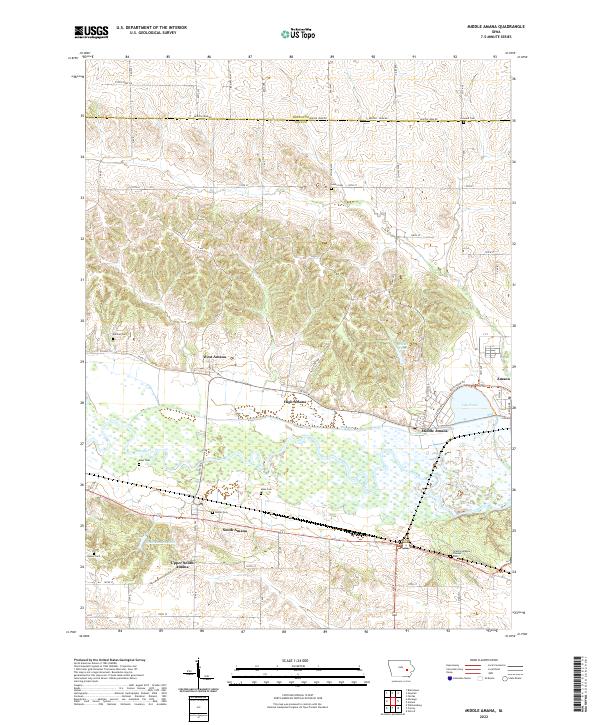 Middle Amana 2022 topographic map thumbnail