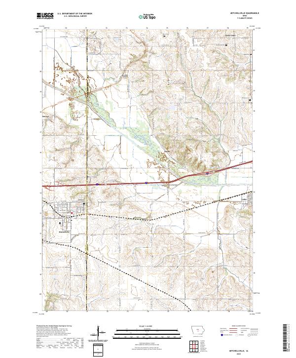 Mitchellville 2023 topographic map thumbnail