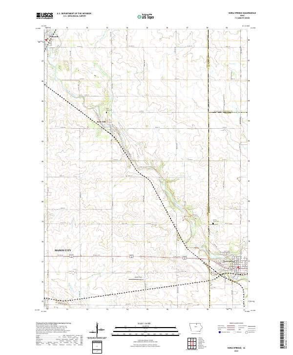 Nora Springs 2022 topographic map thumbnail
