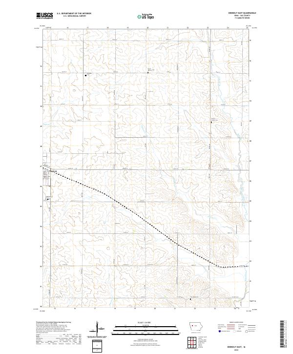 Odebolt East 2022 topographic map thumbnail