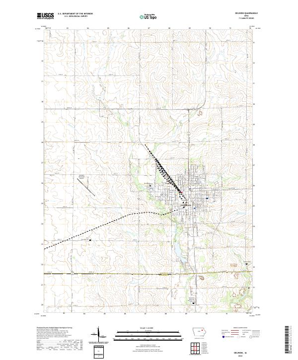 Oelwein 2022 topographic map thumbnail