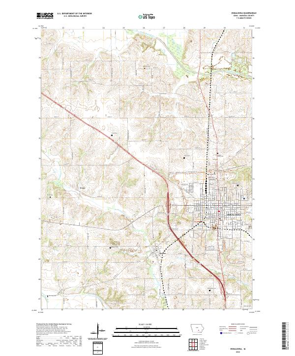Oskaloosa 2022 topographic map thumbnail